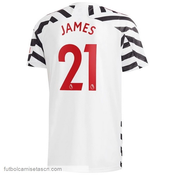 Camiseta Manchester United NO.21 James 3ª 2020/21 Blanco
